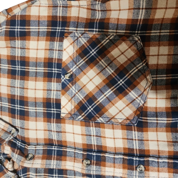Lincoln Outdoor Men's Plaid Shirt - Brown and Blue 2XLT - Picture 4 of 8
